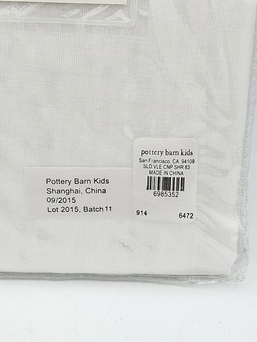 Pottery Barn Kids Solid Voile Sheer 100% Cotton Curtain Set 44